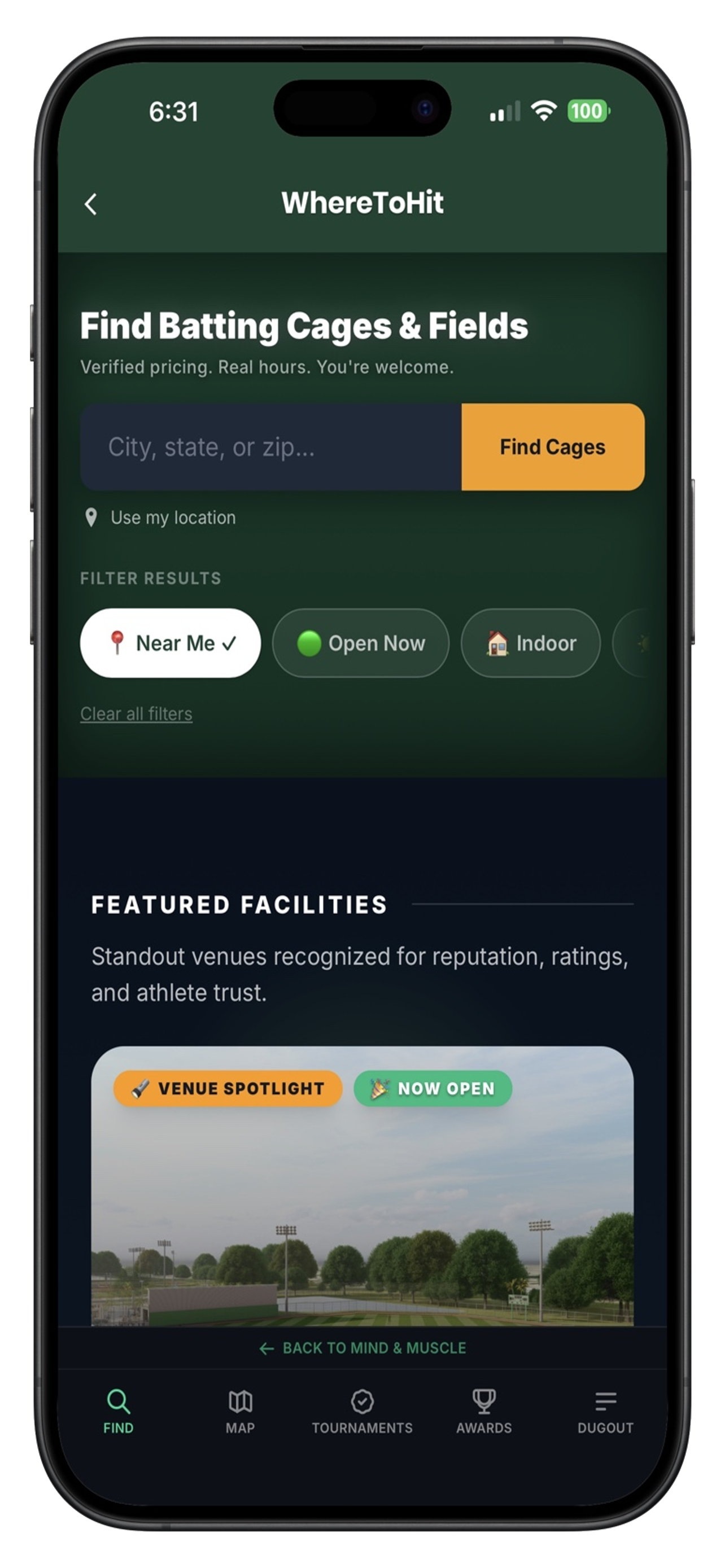 Mind & Muscle App - Where To Hit